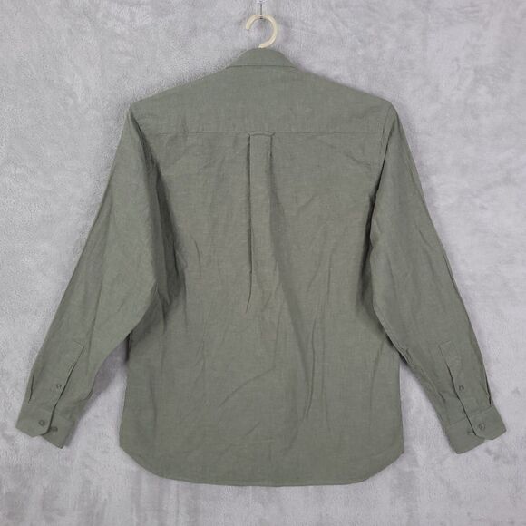 Raging Bull Button Up Shirt Mens Olive Size M Long Sleeve Linen Blend Logo NWT - Picture 9 of 16